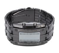 AMONIDA Montre pour Hommes LED Mode Exquise Montre en Alliage étanche pour Cadeau d'affaires LED pour Hommes avec Affichage du Mode Heure Binaire 1 X pour (Couleur des Armes à feu pour)
