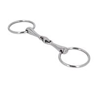 AMONIDA Mors de Filet de Cheval en Acier Inoxydable, Conception Articulée Flexible et Durable pour Les Courses de Chevaux et L'entraînement 275x75mm