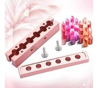 AMONIDA Moule à Rouge à Lèvres en or Rose, Outil de Fabrication de Bâton à Lèvres à Haute Brillance pour une Production Facile de Rouge à (6 trous)