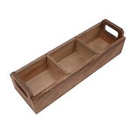 AMONIDA Organisateur de Sachets de thé, Support de Sachets de thé en Bois Noir, Conteneurs de Stockage avec 3 Emplacements, Boîte Porte-sachet de Sucre, Idéal pour Comptoir