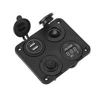 AMONIDA Panneau de Commutation 12 V Durable avec Double Affichage USB et LED pour Applications Automobiles et Marines (rouge)