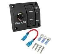 AMONIDA Panneau de Commutation de Pompe de Cale avec Porte-fusible intégré, Panneau de Commutation éclairé Intérieurement, de à Flotteur Automatique avec Interrupteur à 3 Positions, Idéal pour