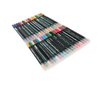 AMONIDA Paquet de 12 Stylos Marqueurs de Peinture Acrylique à Double Pointe, Couverture Lisse pour L'art sur Toile de Bois de Roche (36 couleurs)