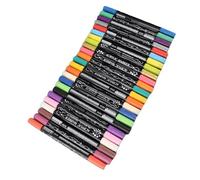 AMONIDA Paquet de 12 Stylos Marqueurs de Peinture Acrylique à Double Pointe, Couverture Lisse pour L'art sur Toile de Bois de Roche (24 couleurs)