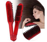 AMONIDA Peigne Antistatique Lissant les Cheveux avec Conception à Double Brosse pour une Coiffure Lisse, pour un Usage Quotidien - Outil de Coiffure pour Femme - Violet (rouge)