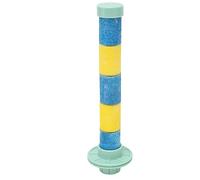 AMONIDA Perchoir à Sable en Quartz pour Oiseaux, Haute durabilité, Broyeur de Bec de Patte, Support de Cage à Oiseaux pour Animaux de Compagnie, 16x2,2 Cm (Bleu et Jaune)