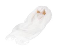 AMONIDA Perruque de Poupée Longue Bou en Coton, Cheveux en Peluche pour Poupées de 35 à 39cm, Soie élégante à Haute Température (WHITE)