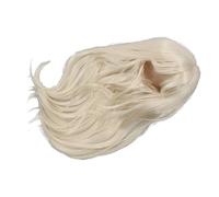 AMONIDA Perruque de Poupée Longue Bou en Coton, Cheveux en Peluche pour Poupées de 35 à 39cm, Soie élégante à Haute Température (Lait d'or)