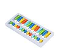 AMONIDA Petit Boulier de Puzzle Portable pour Enfants pour Les Mathématiques Arithmétiques Mentales 13 Années 7 Perles pour Les élèves du Primaire Matériel ABS (Bleu d'Athènes)
