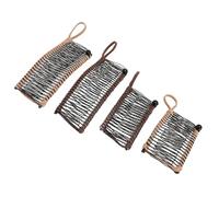AMONIDA Pince à Cheveux Banane Réglable pour Femmes, Conception Dentée Polyvalente pour Queue de Cheval Ondulée épaisse et Bou 4 Pièces en Fer en Caoutchouc