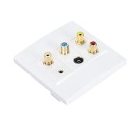 AMONIDA Plaque Murale Multimédia 3.5mm TV9.5 Type F, Panneau AV pour Systèmes de Divertissement à Domicile, Matériau ABS Durable, 1 unité