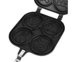 AMONIDA Poêle à Frire Précise, Joli Outil de Cuisine de Dessin animé pour la Maison, le Restaurant, L'hôtel, Aluminium + Poignée en Plastique Phénolique, Noir, 16,1 X 7,5 X 1,2 Pouces