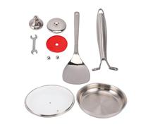 AMONIDA Poêle Martelée en Acier Inoxydable avec Couvercle pour les Chefs à Domicile Préparant des Plats Salés, un Chauffage Uniforme Empêche les Points Chauds de Brûler les Alimen (30cm)