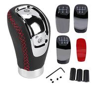 AMONIDA Pommeau de levier de vitesse universel en cuir noir et rouge, AMONIDA2nc8pm0y3o-12