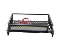 AMONIDA Porte-Bagages RC en Métal, Barres de Toit Durables avec Lumières LED pour Voitures RC MN D90 99S, 15.5x10.5x2.5cm, Installation Facile