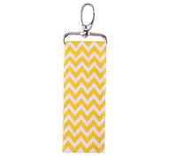 AMONIDA Porte-clés Porte-rouge à Lèvres au Design Unique pour les Femmes à la Mode en Vacances d'été, Mini Pochette pour Bâtons, Pur Coton, Jaune (YELLOW)