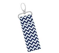 AMONIDA Porte-clés Porte-rouge à Lèvres au Design Unique pour les Femmes à la Mode en Vacances d'été, Mini Pochette pour Bâtons, Pur Coton, Jaune (bleu foncé)