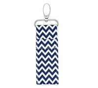 AMONIDA Porte-clés Porte-rouge à Lèvres au Design Unique pour les Femmes à la Mode en Vacances d'été, Mini Pochette pour Bâtons, Pur Coton, Jaune (bleu foncé)