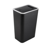 AMONIDA Poubelle Ménagère Inodore de Grande capacité, avec Couvercle à Pression, en Plastique, pour la Cuisine, le Salon, la Salle de Bain (BLACK)