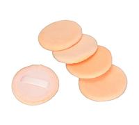 AMONIDA Poudre Puff Set avec Texture Douce et Matériau Lavable (ORANGE) | Comprend 5 houppettes en coton, disponibles en trois couleurs, hypoallergéniques, bonnes pour les types de peau, idéales
