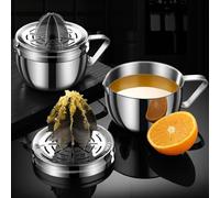 AMONIDA Presse-agrumes Manuel pour Cuisine Domestique, Pressage de Jus Frais, Construction Antirouille en Acier Inoxydable 304, 8 Grattoirs Dentelés pour une Extraction Efficace d