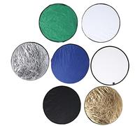 AMONIDA Réflecteur D'éclairage Pliable, Kit 7 en 1 de 80 Cm | Utilisation multi-surfaces, Matériau en nylon, Pour portraits et extérieur