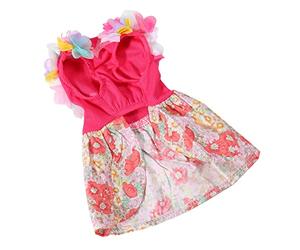 AMONIDA Robe de Princesse Florale pour Chien, Design Léger et Confortable pour Un Usage Quotidien et des événements Spéciaux, en Polyester Doux (S)