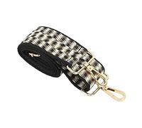 AMONIDA Sangle d'appareil Photo, Sangle d'épaule en Polyester tissé épais, de Fixation en Alliage 'Aluminium avec Verrouillage à Pression et Longueur Réglable 60-120 Cm (Noir Or Blanc)