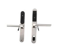 AMONIDA Serrure de Porte à Empreintes Digitales, Argent Réglable, pour Maison, Bureau, Villa, école, avec Mot de Passe et Accès par Carte
