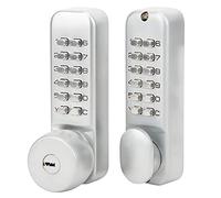 AMONIDA Serrure Mécanique à Mot de Passe Double Face, Serrure Codée Durable pour Portes Intérieures et Extérieures, Combinaison de 11 Chiffres en Alliage de Zinc, 2 Unités