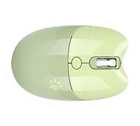 AMONIDA Souris sans Fil 2.4G Patte de Chat de Dessin animé, Mini Souris DPI à Trois Niveaux pour Le Bureau et Les Voyages, Poignée Confortable ABS (Green)