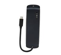 AMONIDA Station d'accueil de Type C, Port Réseau 100M, Effet Visuel 3D, Adaptateur de Concentrateur USB-C pour Téléviseur (Bleu Marin)