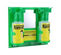 AMONIDA Station de Lavage Oculaire D'urgence pour Laboratoire, 1 L, | Station de Lavage Oculaire D'urgence pour Laboratoire, 1 L, Fixation Murale, Rince les Deux Yeux Simultanément, Tapis PE