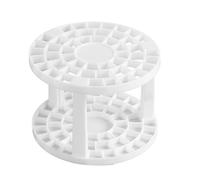AMONIDA Support de Brosse de Maquillage, Organisateur Multifonctionnel de Conception Ronde pour Maquilleurs, Support de Rangement en Plastique Compact (rond blanc)