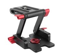 AMONIDA Support de Bureau Pliable en Forme de Z, Alliage D'aluminium Portable avec Coussinet en Caoutchouc, Tête Inclinable Réglable pour Caméras de Sport, Noir, 1 X unité