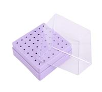 AMONIDA Support de Foret à Ongles 49 Trous, Boîte de Rangement de Vernis à Ongles à Couvercle Transparent, Organisateur d'outils de Manucure avec 49 Emplacements Désignés, Idéal pour Station de