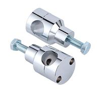 AMONIDA Support de Rehausseur de Guidon de Haute qualité, Résistant à la Corrosion, Prend en Charge les Longs Trajets pour la Plupart des Motos, Noir 25mm, 2 Unités (Chromé 25)