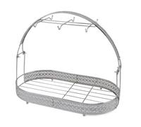 AMONIDA Support de Séchage de Stockage de Tasse avec 6 Crochets, Organisateur en Fer pour Décor de Comptoir de Cuisine et de Bureau (SILVER)