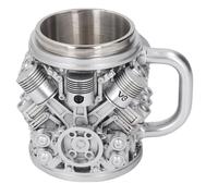 AMONIDA Tasse à café en Acier Inoxydable, Conception Créative de Moteur Automobile pour les Amateurs de café 5,1x5,5 Pouces (V6)