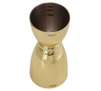 AMONIDA Tasse à Mesurer à Double Tête en Acier Inoxydable, Design élégant pour un Mélange Précis de Cocktails à la Maison, Bar de 3,6 Pouces de Hauteur (En forme de U plaqué or)