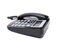 AMONIDA Téléphone Fixe Filaire, Téléphone de Bureau avec Affichage de l'identification de l'appelant, de Bureau à Domicile avec Double Standard DTMF et Traduction Automatique, Mémoire de 50 (Black)
