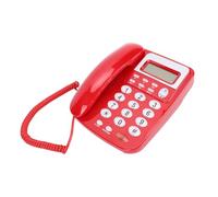 AMONIDA Téléphone Fixe Filaire, Téléphone de Bureau avec Affichage de l'identification de l'appelant, de Bureau à Domicile avec Double Standard DTMF et Traduction Automatique, Mémoire de 50 (Rouge)
