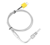AMONIDA Thermocouple EGT de Type K, Sonde en Acier Inoxydable avec Thermocouple à Pointe Exposée, Réponse Rapide, Plage de Mesure 01100, à Câble de 1 M avec Connecteur de Type Mini K, Idéal pour