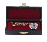 AMONIDA Trompette Miniature en Laiton élégant avec étui de Support pour les Amateurs de Musique et la Décoration Intérieure Modèle de Mini Trompette en Laiton de qualité Supérieure pour Affichage