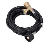 AMONIDA Tuyau D'extension de Gaz de Carburant de 12 Pieds avec Jauge et Détecteur de sécurité pour Réservoir de Barbecue et Générateurs, Matériau Résistant aux Intempéries
