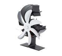 AMONIDA Ventilateur de Poêle à Chaleur, 7 Pales, Brûleur à Bûches Efficace pour les Activités de Plein Air, Fonctionnement Silencieux en Aluminium, 1 unité (SILVER)
