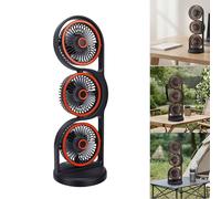 AMONIDA Ventilateur Oscillant à 3 Têtes, Ventilateur de Bureau Portable Rechargeable par USB à Trois Têtes avec Plusieurs Réglages de Vitesse, Circulation D'Air à 360° dans Toute (GREY)