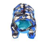 AMONIDA Vêtements d'hiver pour Animaux de Compagnie, Coupe-Vent, Camouflage Bleu, Garde au Chaud pour Chiens, 100% Coton, Conception à Quatre Pattes, Facile à Enfiler, 5 Tailles Disponibles (10#)