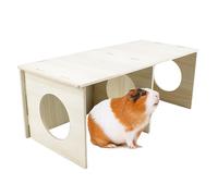 Amonk Abri de jardin secret en bois pour hamster 35,6 x 14 x 15,2 cm Grande cachette et tunnel d'exploration pour hamsters, cochons d'Inde et autres petits animaux