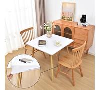 Amonsa Nappe blanche ajustée avec élastique pour tables pliantes carrées de 106,7 x 106,7 cm, lavable, extensible, en élasthanne, nappes, non vinyle